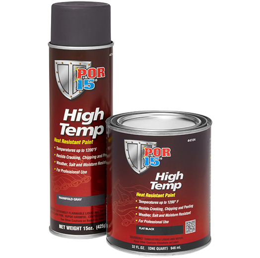 POR-15 High Temperature Paint, High Heat Resistant Paint, Weather and  Moisture Resistant, 8 Fluid Ounces, Flat Black